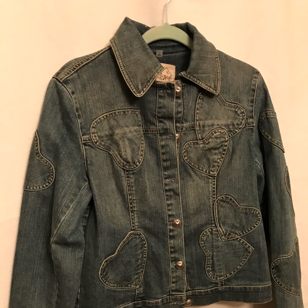 Vintage Brighton heart patch denim jacket